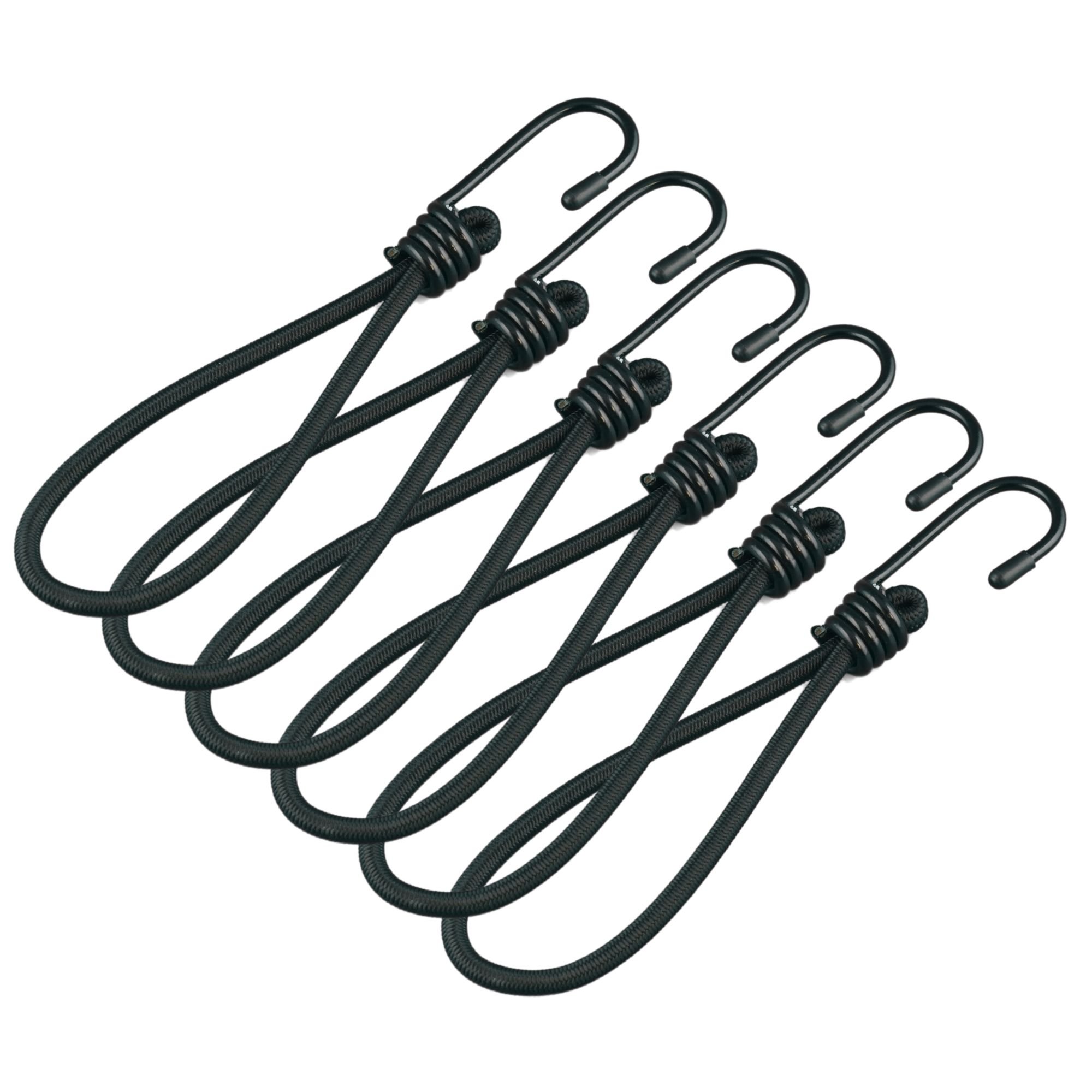 สายรัดยางยืดแบบห่วง ECSAI ตะขอเหล็ก ขนาด 6 มม. ยาว 20 ซม. สีดำ (แพ็ค 6 ชิ้น)_0